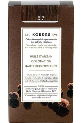 Coloration permanente huile d’argan - Châtain clair marron 5.7                                - Korres