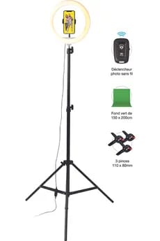 Trépied photo et vidéo Movin Photo Pack Studio avec fond vert
