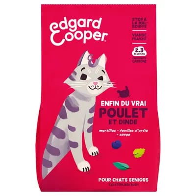 2x2kg Edgard & Cooper Senior poulet, dinde - Croquettes pour chat