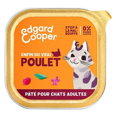 12x85g Edgard & Cooper Adult Pâté sans céréales poulet - Pâtée pour chat
