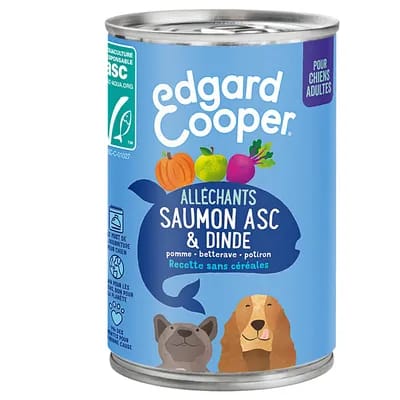 Lot Edgard & Cooper Adult sans céréales 12 x 400 g pour chien - saumon, dinde