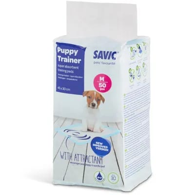Tapis absorbants Savic Puppy Trainer pour chiot - taille M, L 45 x l 30 cm : 50 tapis
