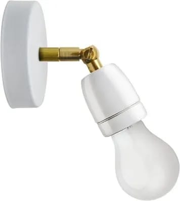 Lampe porcelaine & métal INES blanche 60W max