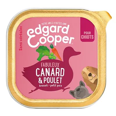 300g Edgard & Cooper Puppy sans céréales canard, poulet - Pâtée pour chien