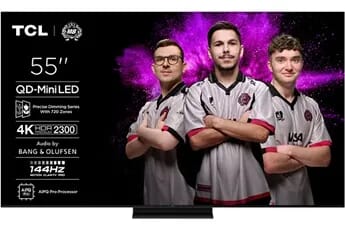 4K QD-Mini LED Pro144Hz 55C79K 140 cm avec GOOGLE TV et systeme sonore Bang & Olufsen 2025