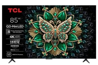 4K QD-Mini 144Hz 85C69K 216 cm avec GOOGLE et système sonore Onkyo x Dolby Atmos 2.1