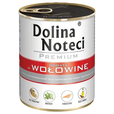 12 x 800 g Dolina Noteci Premium, Beef, nourriture humide pour chiens