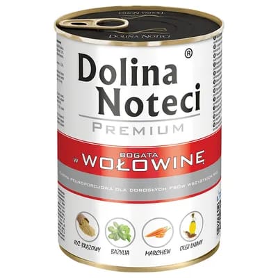 24x400g bœuf Dolina Noteci nourriture pour chien humide