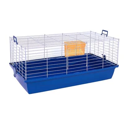 Cage Skyline Maxi XL pour lapin et cochon d'Inde - bleu foncé : L 100 x l 54 x H 44 cm