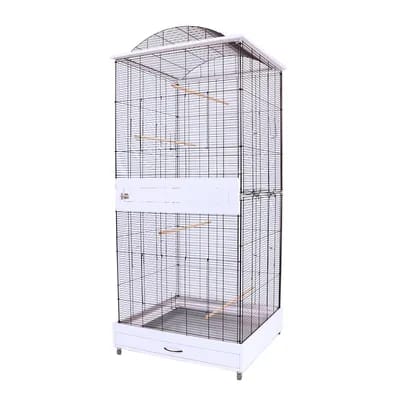 Volière Skyline Loretto XL pour perruche et canari L 78 x l 75 x H 175 cm
