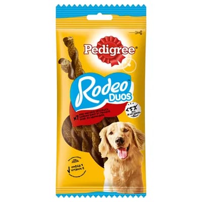 Pedigree Rodeo Duos pour chien  - bœuf, fromage (7 friandises)