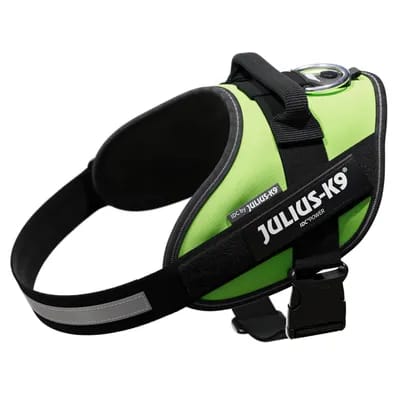 Harnais Julius-K9 IDC® Power, vert fluo pour chien - taille M : tour de poitrail 58 - 76 cm
