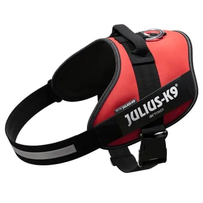 Harnais JULIUS-K9 IDC® Power, rouge pour chien - taille 2XL : tour de poitrail 82 - 115 cm