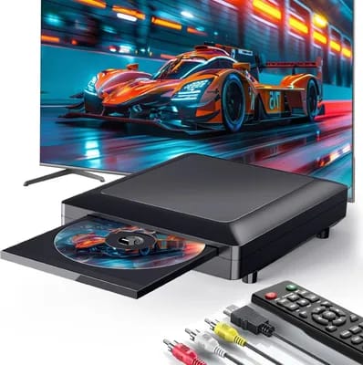 Lecteur Dvd Pour Tv,1080P Hd,Sortie Hdmi/Av/Usb,Prise En Charge De Tous Les Disques De Région,Comprend Un Câble Av/Hdmi Et Une Télécommande