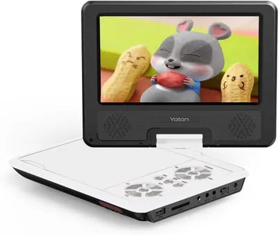 Lecteur Dvd Portable Pour Voiture Pour Enfants Avec Écran Pivotant Hd De 7,5 Pouces,Haut-Parleur Stéréo,Prend En Charge 4 À 6 Heures De Lecture Et Synchronisation Usb/Carte Sd/Tv,Blanc