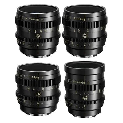 Kit d'objectifs Thypoch Full-frame Cine Lens-4 pour Sony E-mount (Simera-C 28/35/50/75mm T1.5)