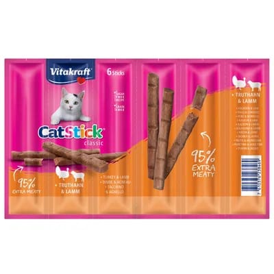 6x6g Vitakraft Cat Stick Classic dinde, agneau - Friandises pour chat