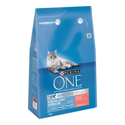 2x3kg Chat stérilisé saumon blé PURINA ONE - Croquettes pour chat