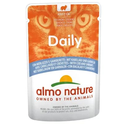 24x70g Daily Menu Almo Nature Boîtes pour chat au Poulet/boeuf