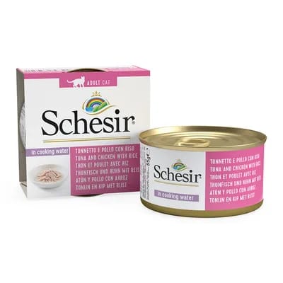 6x85g filet de poulet, filet de bœuf, riz Schesir - Nourriture pour Chat