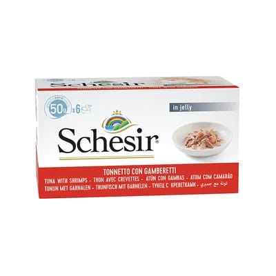 6x50g Schesir filet de poulet, jambon en gelée - Pâtée pour chat