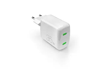 Chargeur pour téléphone mobile Puro Bloc secteur MiniPro Double USB-C 35W Blanc