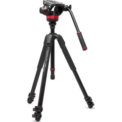 Tête Manfrotto 502 Arca Swiss et trépied vidéo 055 en aluminium à 3 sections