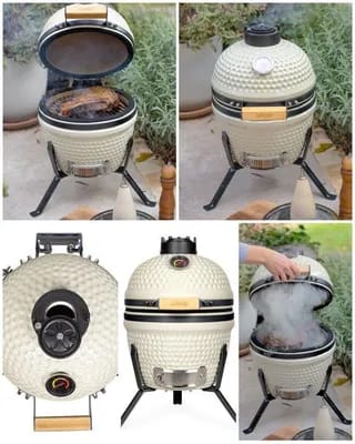 Barbecue céramique Kamado Thermomètre intégré SUR TREPIEDS Pour griller, cuire et fumer