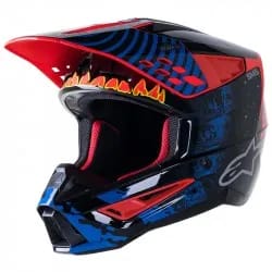 Alpinestars Sm5 Solar Flare 1739-bk Bl Refl G - Taille M