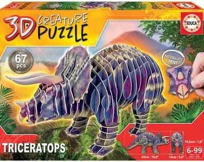 Puzzle Triceratops 3D Creature