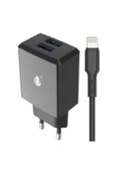 Dual USB 2 ports Noir pour iPhone 8 X 12 et 13 + Câble