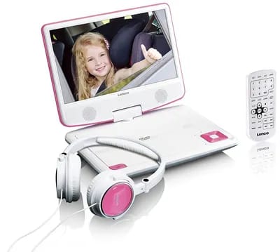 Lenco DVP-910 Lecteur DVD Portable 9" Blanc/Rose