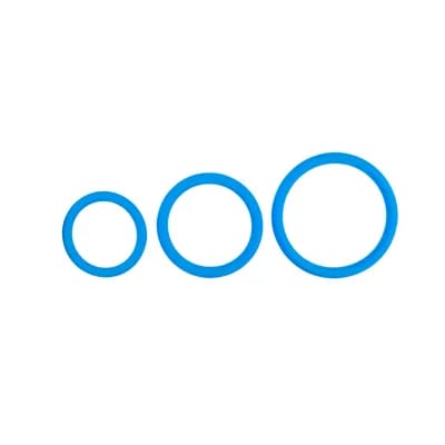 Ensemble anneaux péniens trois tailles - Bleus