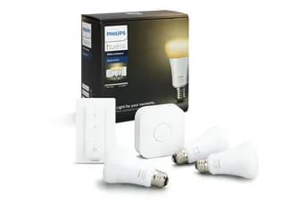 Ampoules connectées Philips Hue HUE WHITE AMBIANCE E27 KIT DE DEMARRAGE - 3 AMPOULES HUE WHITE AMBIANCE E27 + PONT DE CONNEXION HUE + TELECOMMANDE VARIATEUR HUE