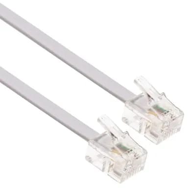 20m RJ11 Câble de Rallonge ADSL Cordon Internet Haute Vitesse BT Large Bande Mâle vers Mâle Routeur et Modem vers RJ11 Prise Télé