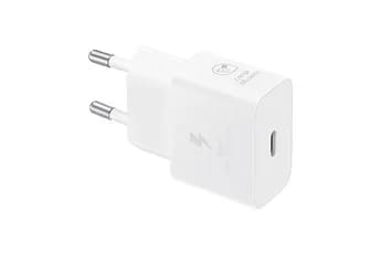 Chargeur pour téléphone mobile Samsung Chargeur secteur RAPIDE 25W, Port USB Type C Blanc