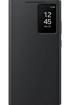Coque et étui téléphone mobile Samsung Etui Smart View avec porte-carte pour Galaxy S24 Ultra Noir