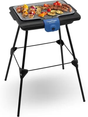 CHECARZHN--NO1-Accessimo Barbecue Électrique De Table Avec Pieds, Barbecue DExtérieur, Nettoyage Facile, Bac À Eau, Réduction De La Fumée Et Des Odeurs, Fabriqué En France Bg135812