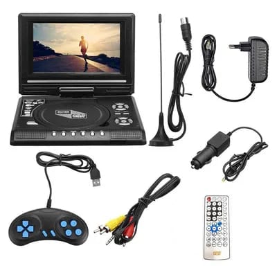 Lecteur DVD TV portable à haute définition,VCD,MP3,MPEG,visionneuse multimédia avec poignée de contrôle de jeu,disque compact pour la maison,7.8 pouces - Type EU PLUG