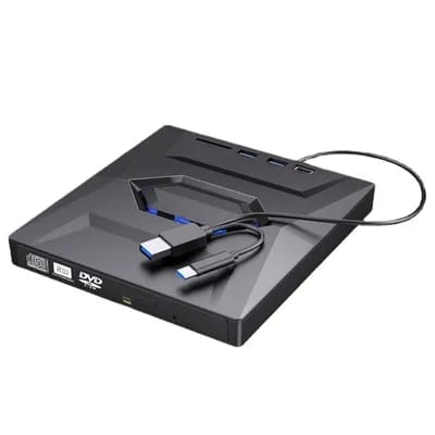 Woopker-Lecteur DVD externe B21 USB 3.0 Type-C 3-en-1,graveur multifonction,disque RW,lecteur optique discreOS fenêtre XP/7/8/10 - Type black