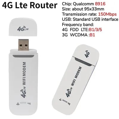 Routeur WiFi portable 4G,Hotspot mobile de poche,haut débit 150Mbps,clé USB,modem sans fil avec fente pour carte SIM - Type 4G LTE White #B