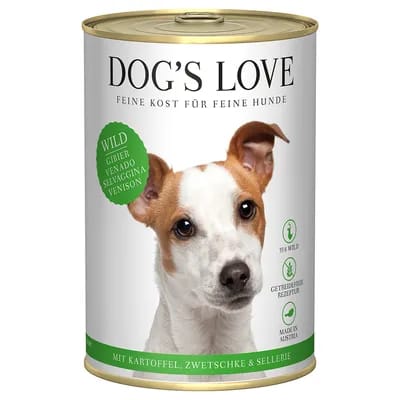 6x 400g de nourriture pour chien Dog's Love Adult Wild humide