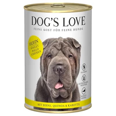 6x 400g de nourriture pour chien Dog's love adulte au poulet humide