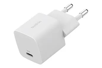 Chargeur secteur USB-C 25W Power Delivery, blanc.