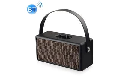 Enceinte Bluetooth Portable 16W en Bois avec Subwoofer, Support Micro SD et AUX