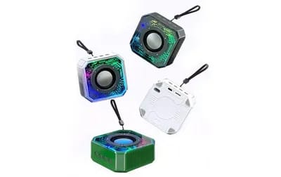 Enceinte Bluetooth Mini Transparente Avec Subwoofer Et Lumière RGB Portative Bla