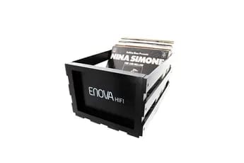 Accessoire platine vinyle Enova Hifi Caisse de stockage pour jusqu''a 120 disques vinyle VBS 120 BL noir