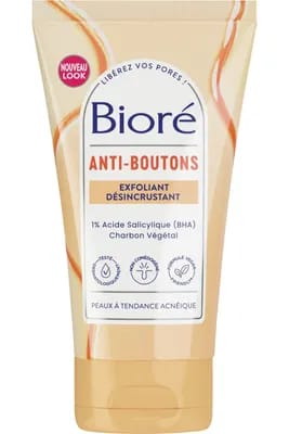 Exfoliant désincrustant anti-boutons au charbon + acide salicylique - Bioré