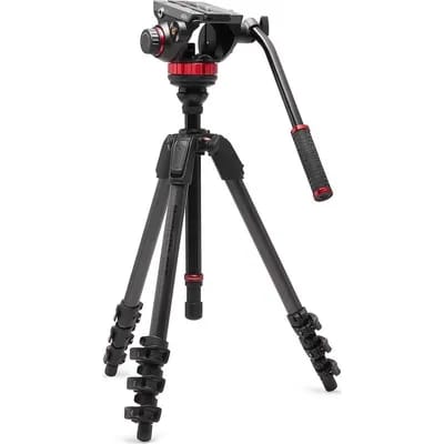 Tête Manfrotto 502 Arca Swiss et trépied vidéo 055 Carbon 4 sections